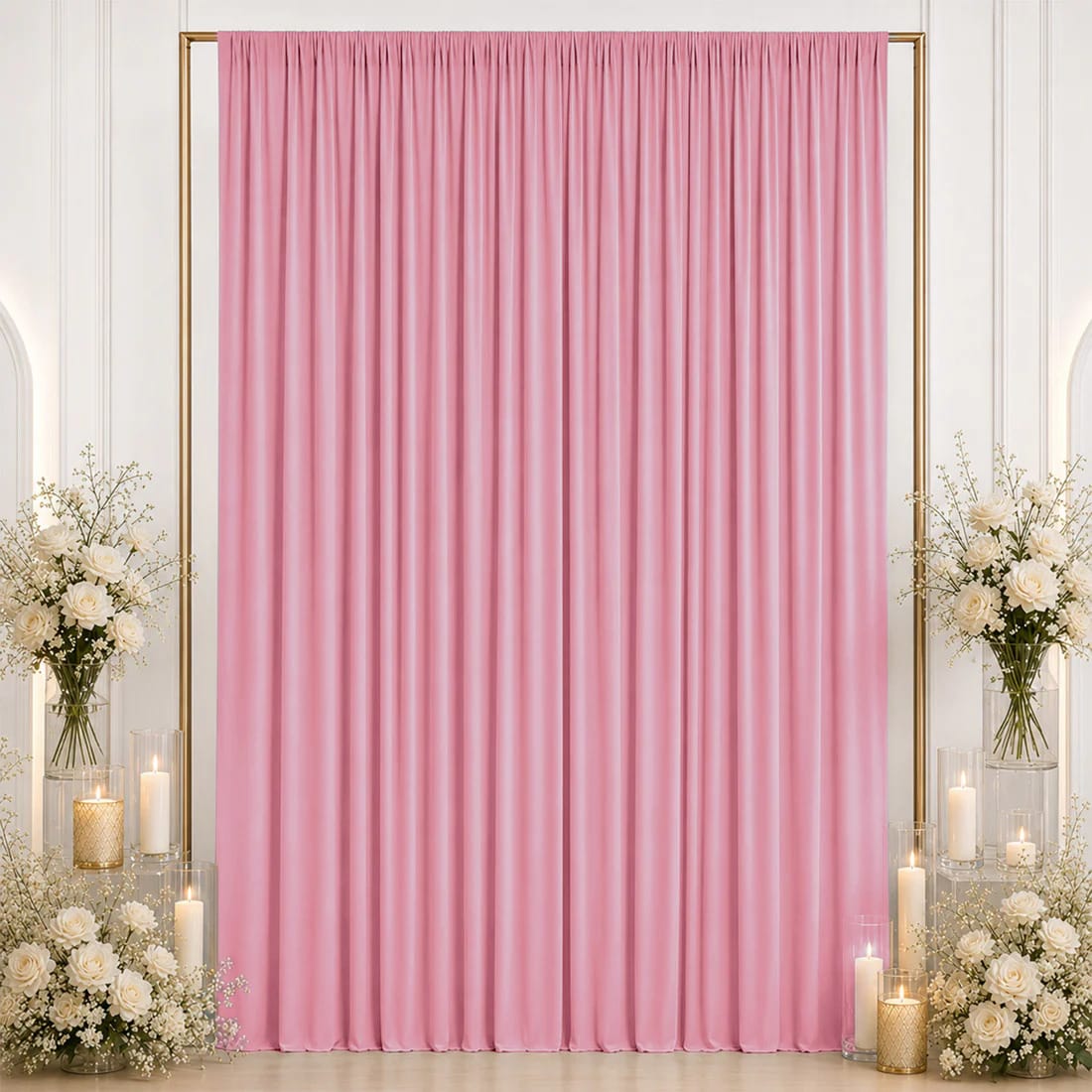 10 ft x 12 ft Wrinkle-Free Spandex Backdrop Curtainwith Rod Pocket