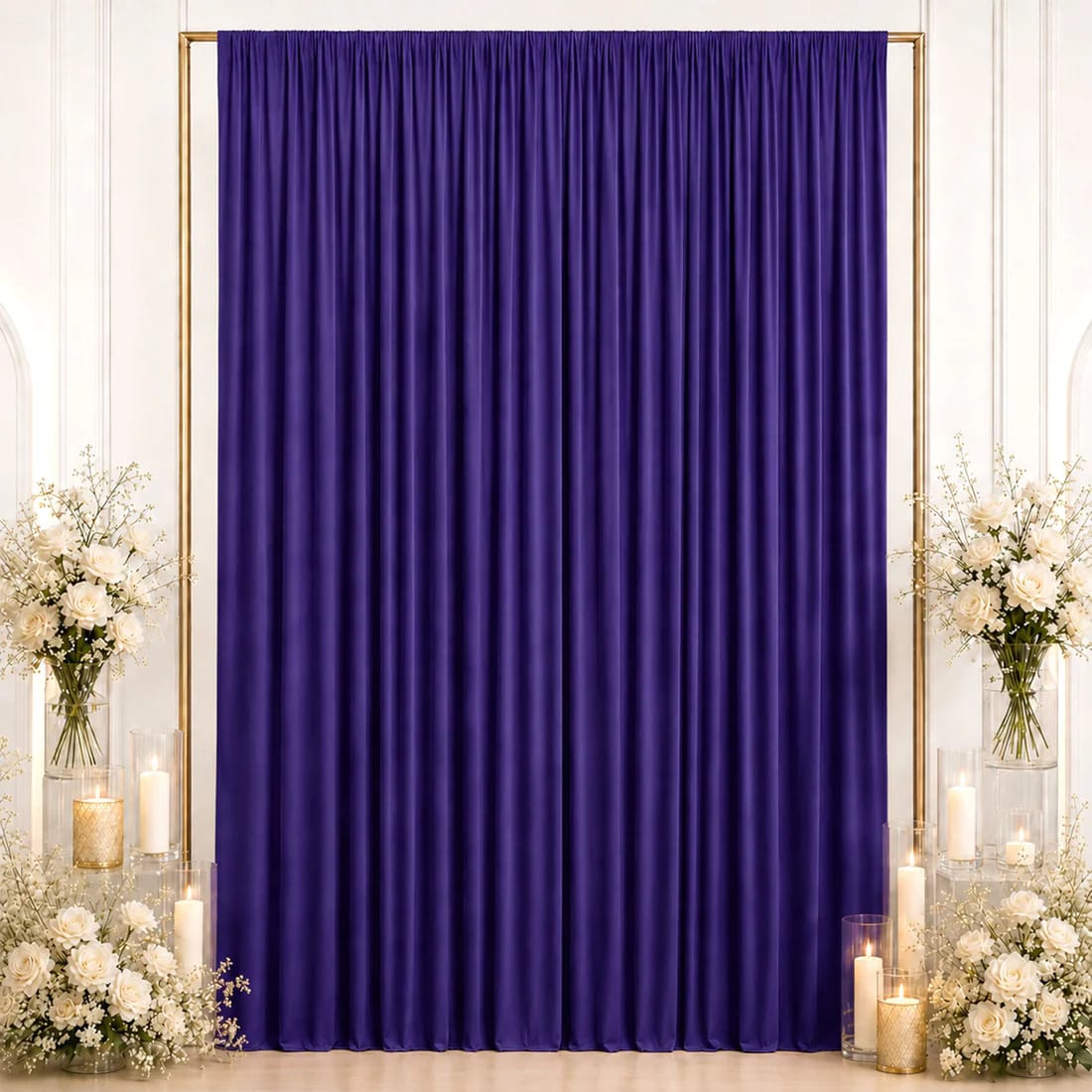 10 ft x 12 ft Wrinkle-Free Spandex Backdrop Curtainwith Rod Pocket