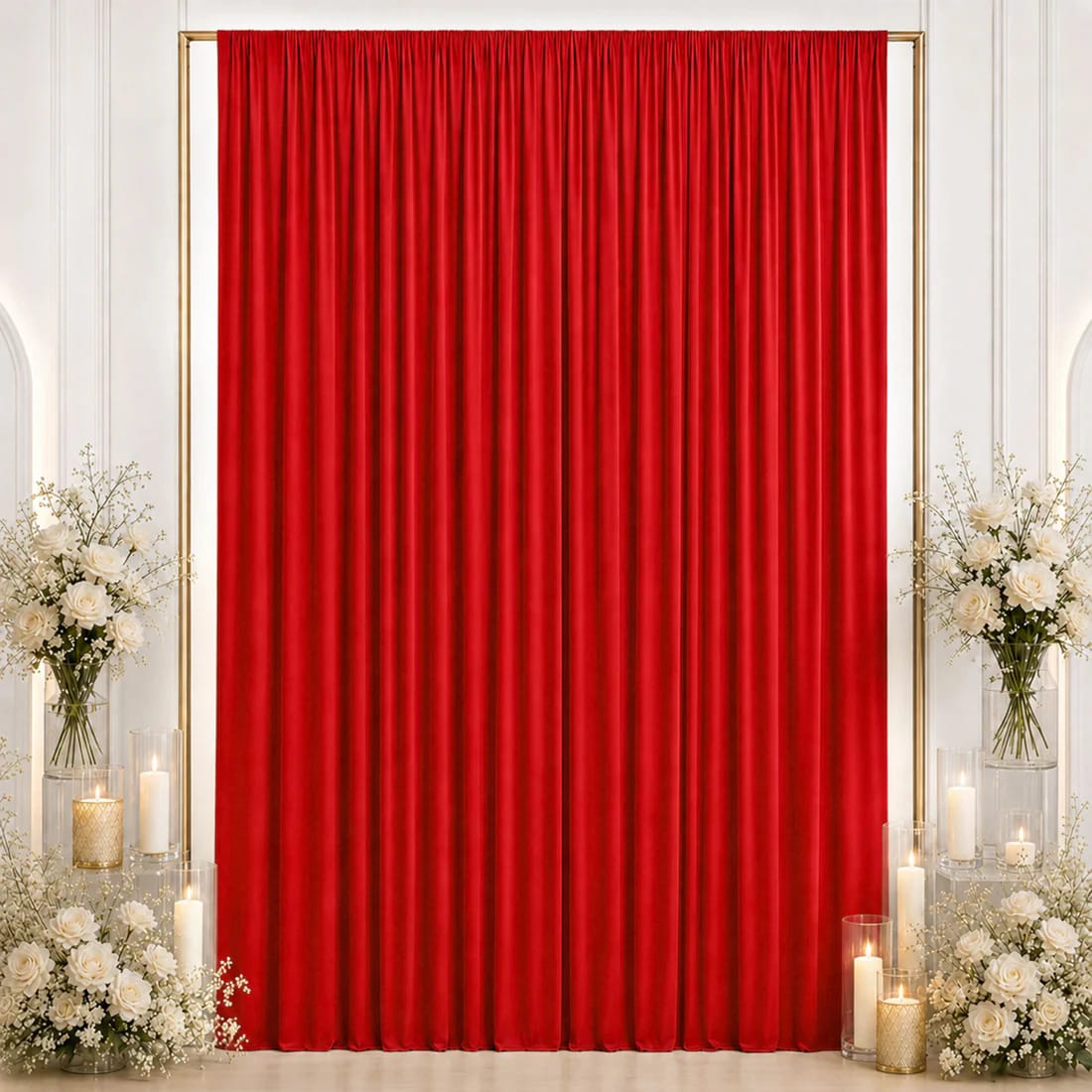 10 ft x 12 ft Wrinkle-Free Spandex Backdrop Curtainwith Rod Pocket