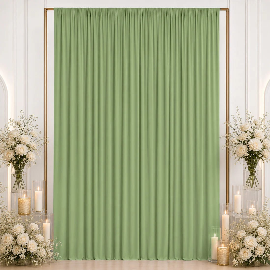 10 ft x 12 ft Wrinkle-Free Spandex Backdrop Curtainwith Rod Pocket