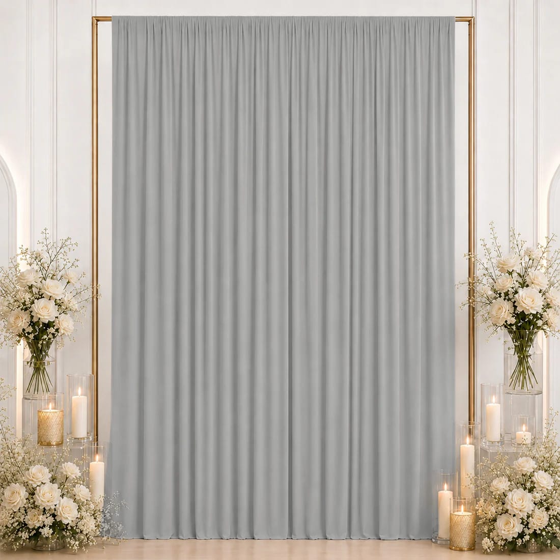 10 ft x 12 ft Wrinkle-Free Spandex Backdrop Curtainwith Rod Pocket