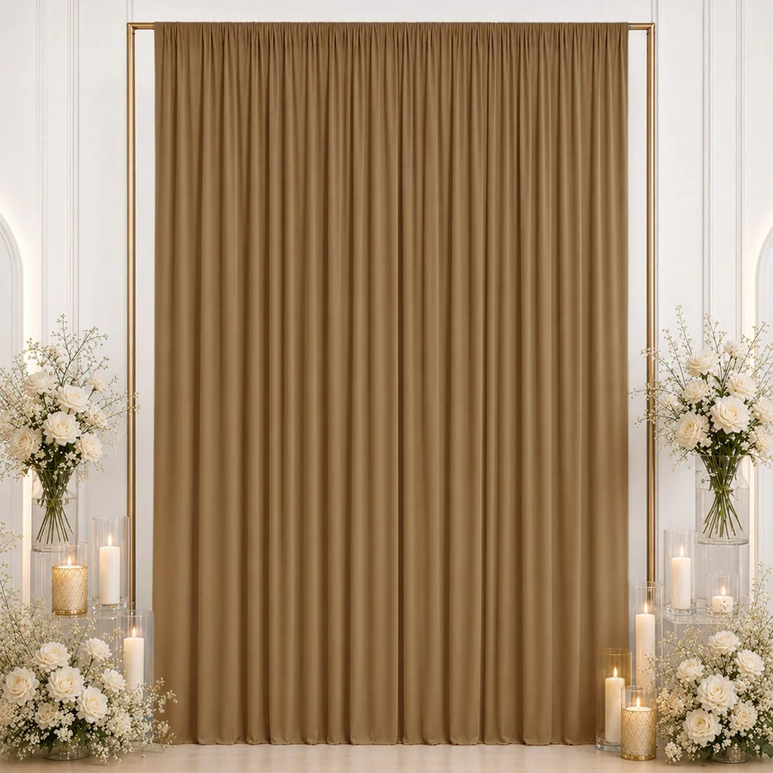 10 ft x 12 ft Wrinkle-Free Spandex Backdrop Curtainwith Rod Pocket