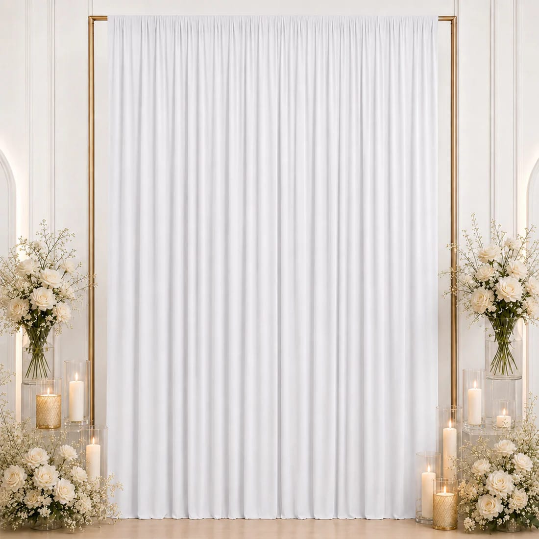 10 ft x 12 ft Wrinkle-Free Spandex Backdrop Curtainwith Rod Pocket