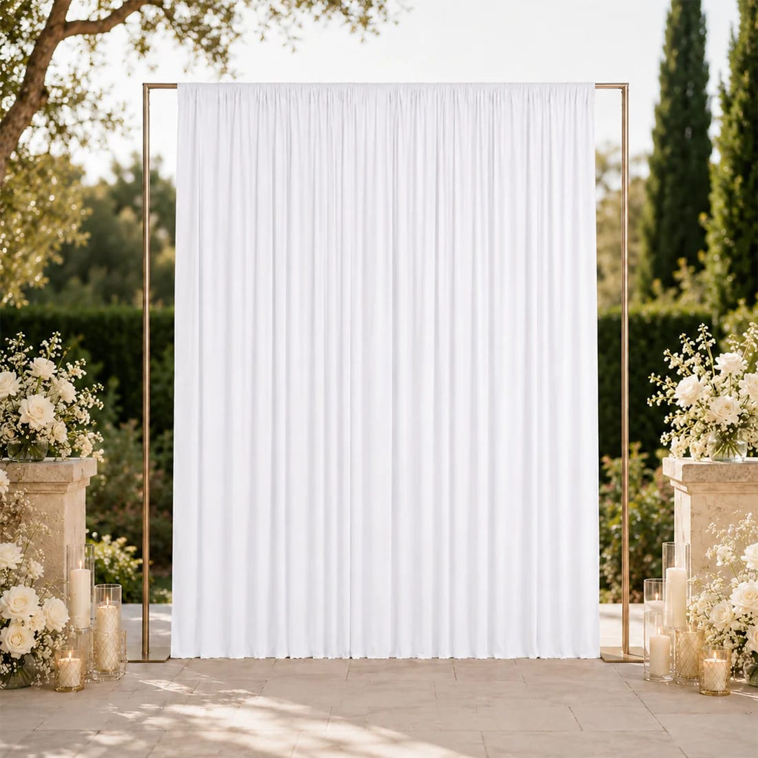 10 ft x 14 ft Wrinkle-Free Spandex Backdrop Curtain with Rod Pocket
