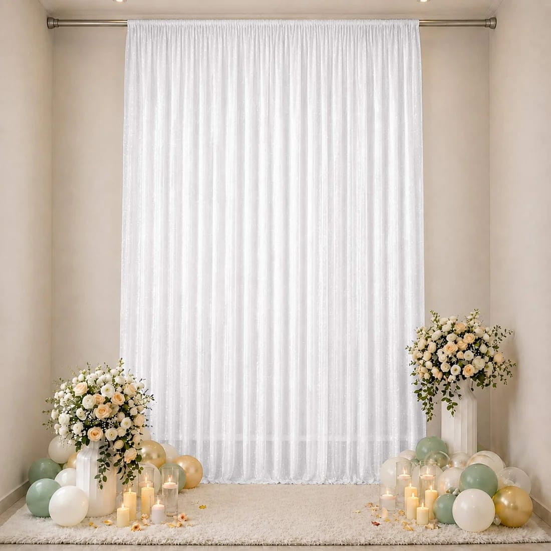 10 x 14 feet Wedding Arch Drape Backdrop Curtain Panel with Rod Pocket
