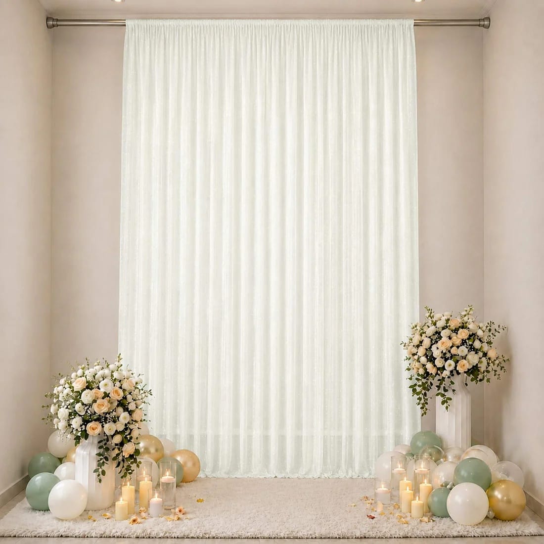 10 x 14 feet Wedding Arch Drape Backdrop Curtain Panel with Rod Pocket