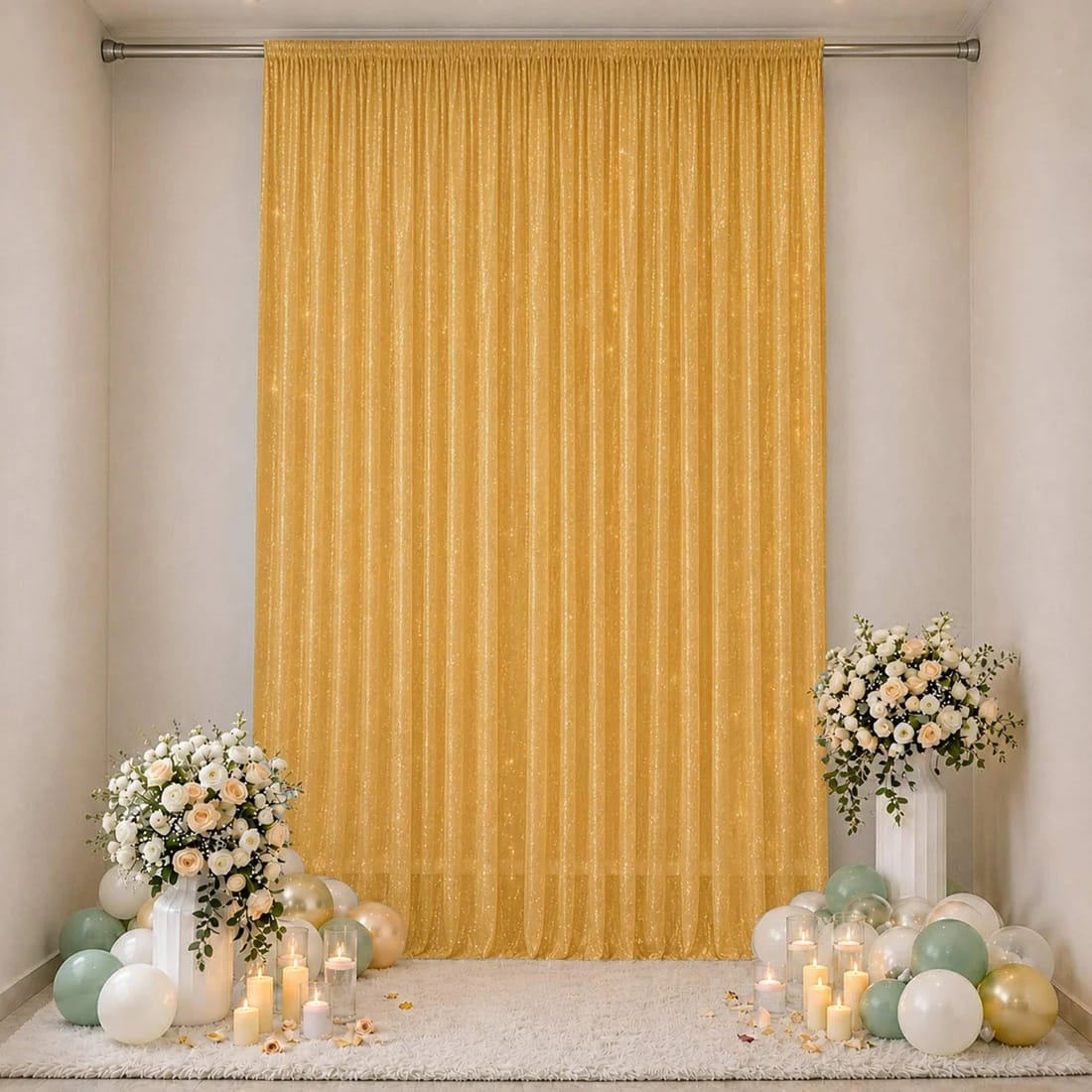 10 x 14 feet Wedding Arch Drape Backdrop Curtain Panel with Rod Pocket