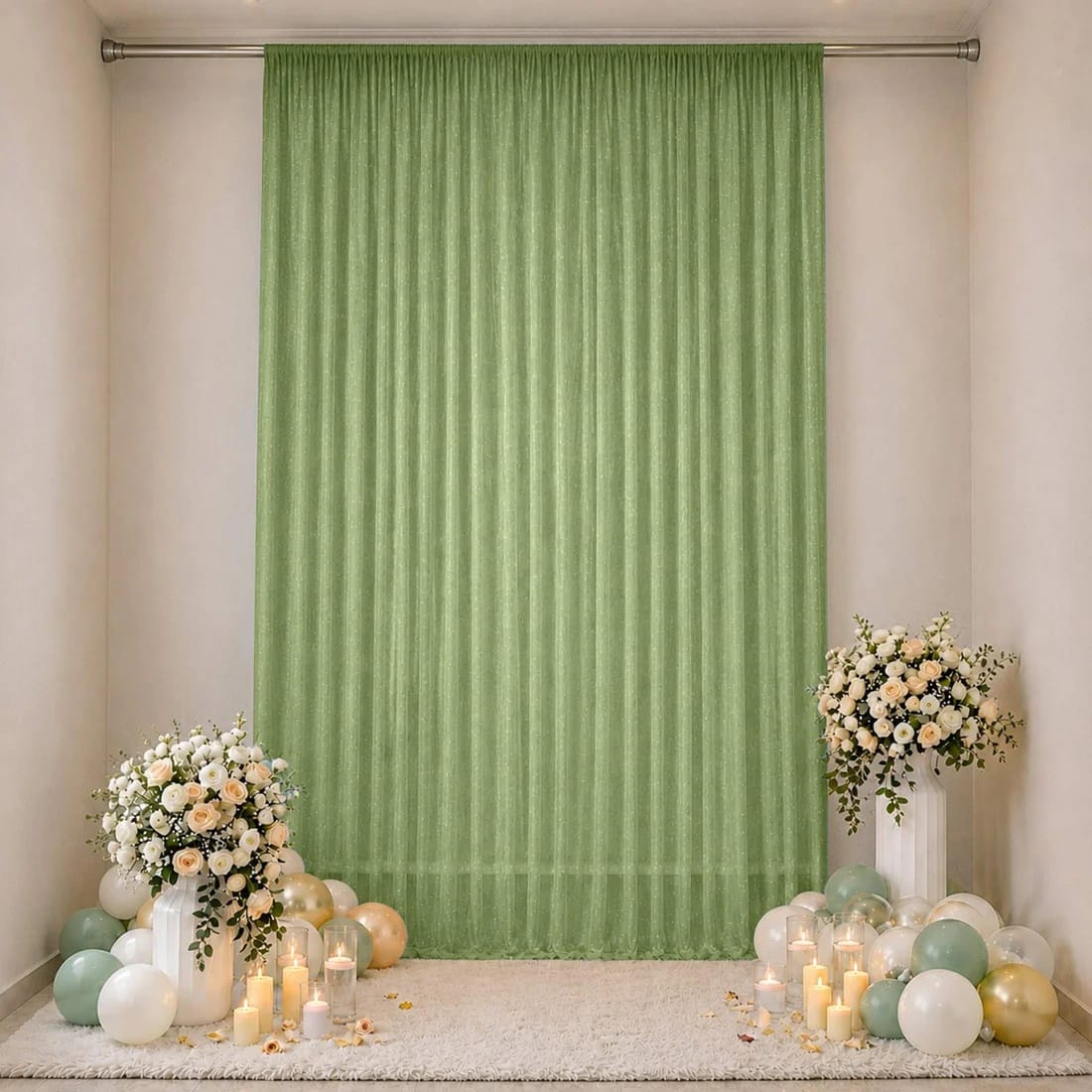 10 x 14 feet Wedding Arch Drape Backdrop Curtain Panel with Rod Pocket