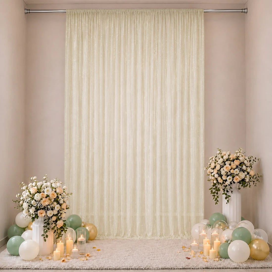 10 x 14 feet Wedding Arch Drape Backdrop Curtain Panel with Rod Pocket