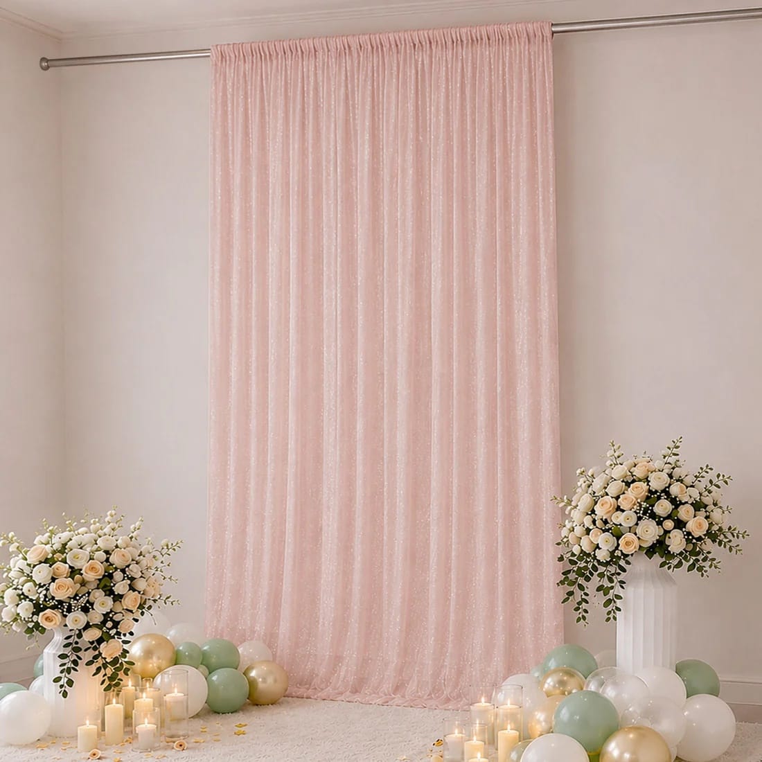 10 x 14 feet Wedding Arch Drape Backdrop Curtain Panel with Rod Pocket