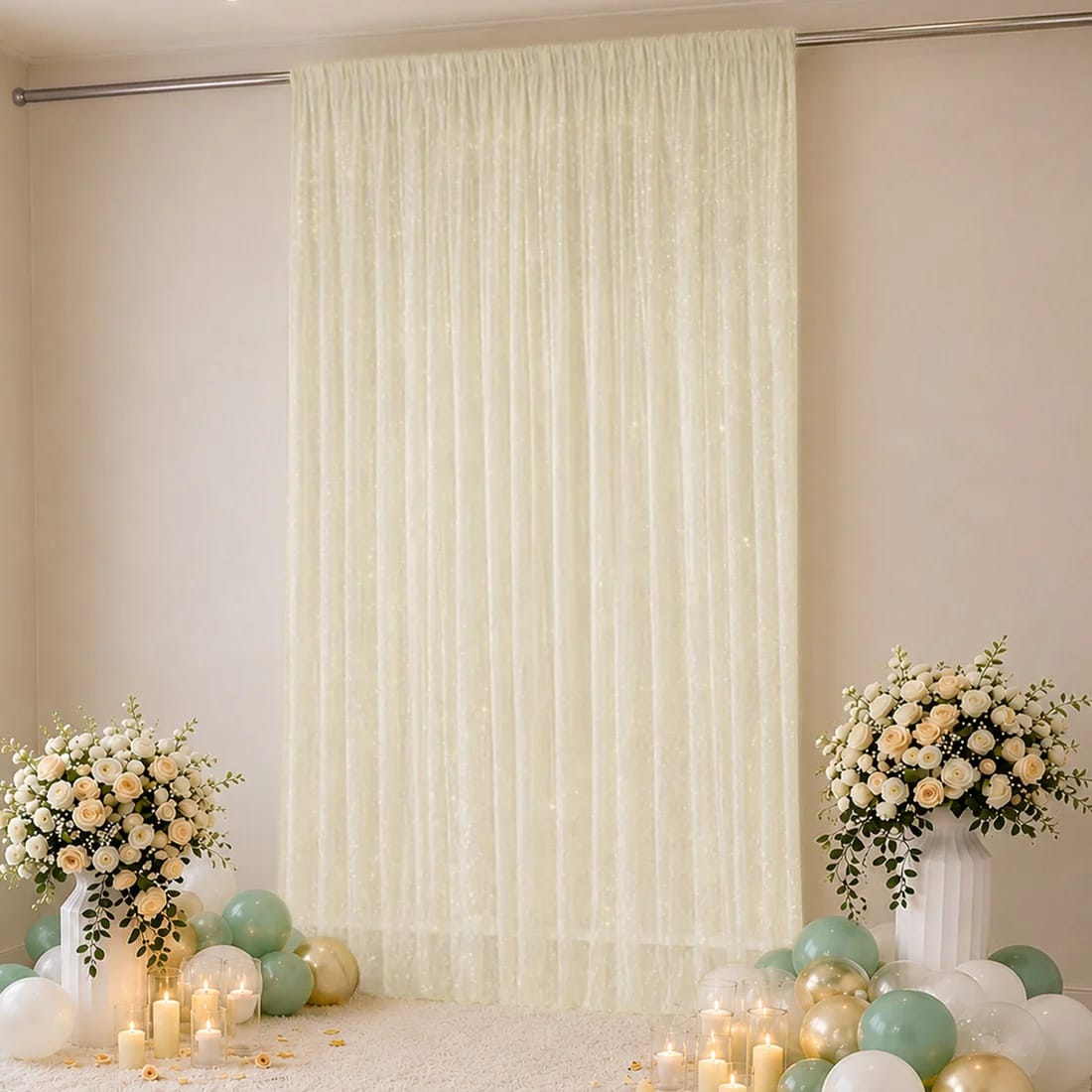 10 x 14 feet Wedding Arch Drape Backdrop Curtain Panel with Rod Pocket