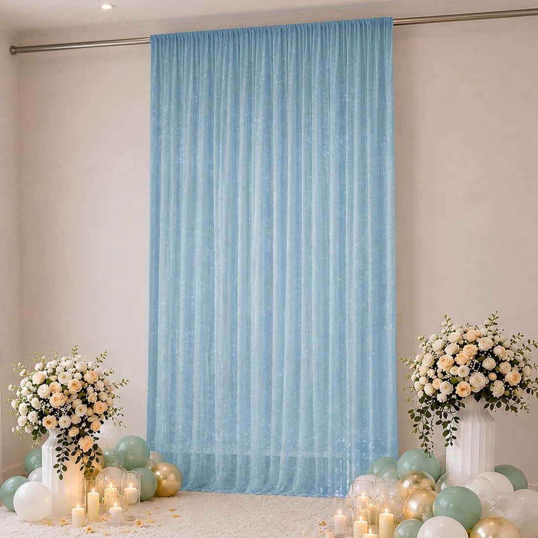 10 x 14 feet Wedding Arch Drape Backdrop Curtain Panel with Rod Pocket