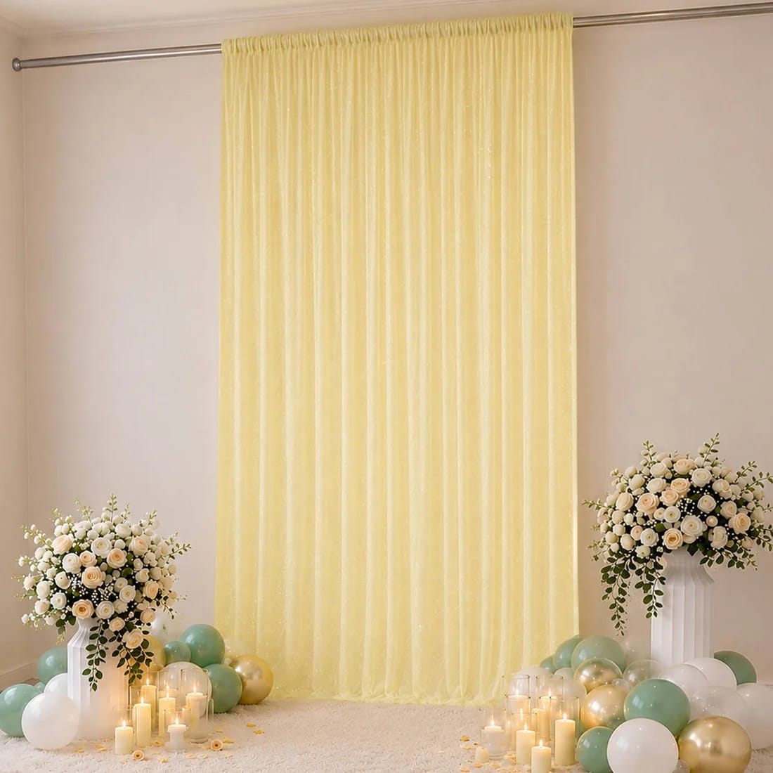 10 x 14 feet Wedding Arch Drape Backdrop Curtain Panel with Rod Pocket