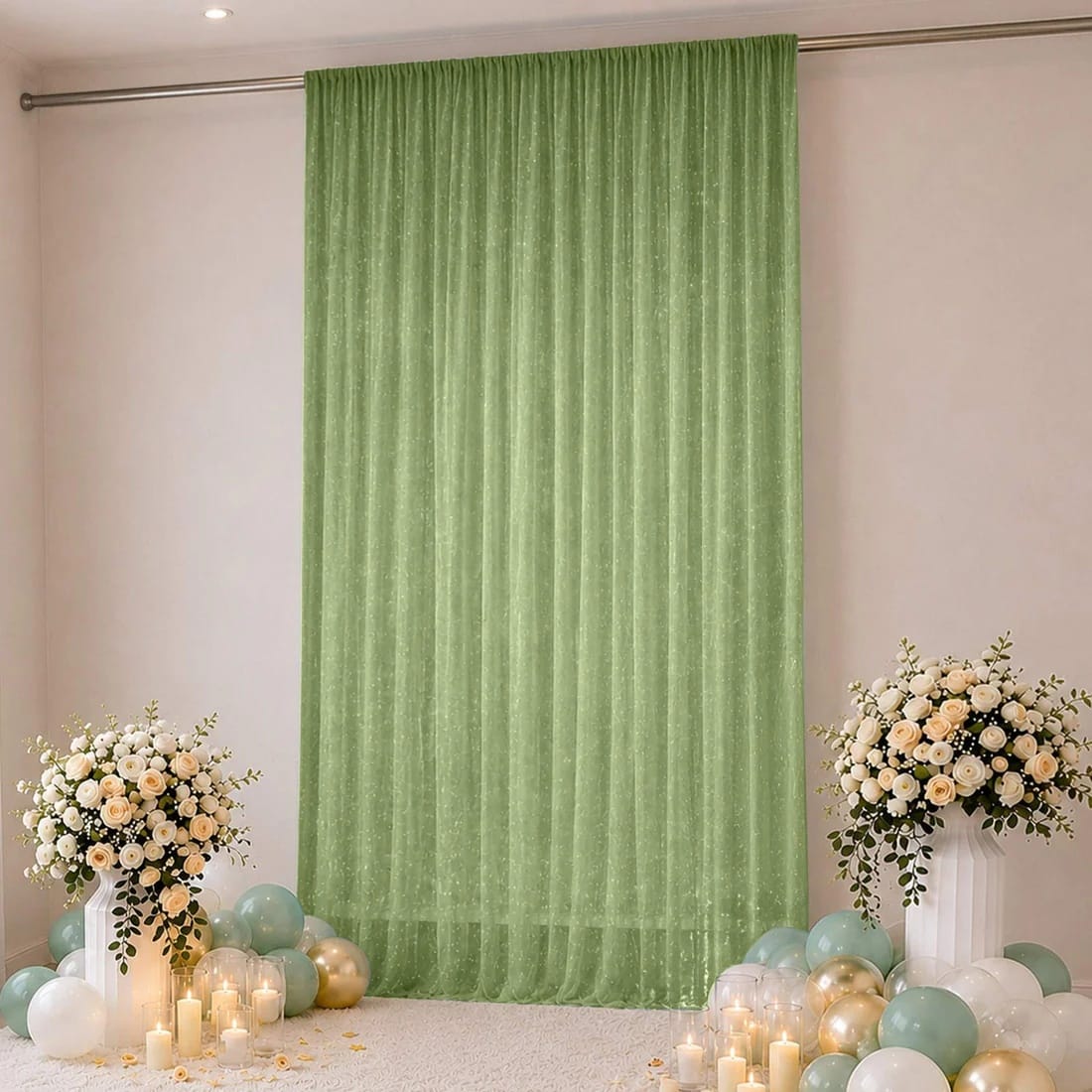 10 x 14 feet Wedding Arch Drape Backdrop Curtain Panel with Rod Pocket