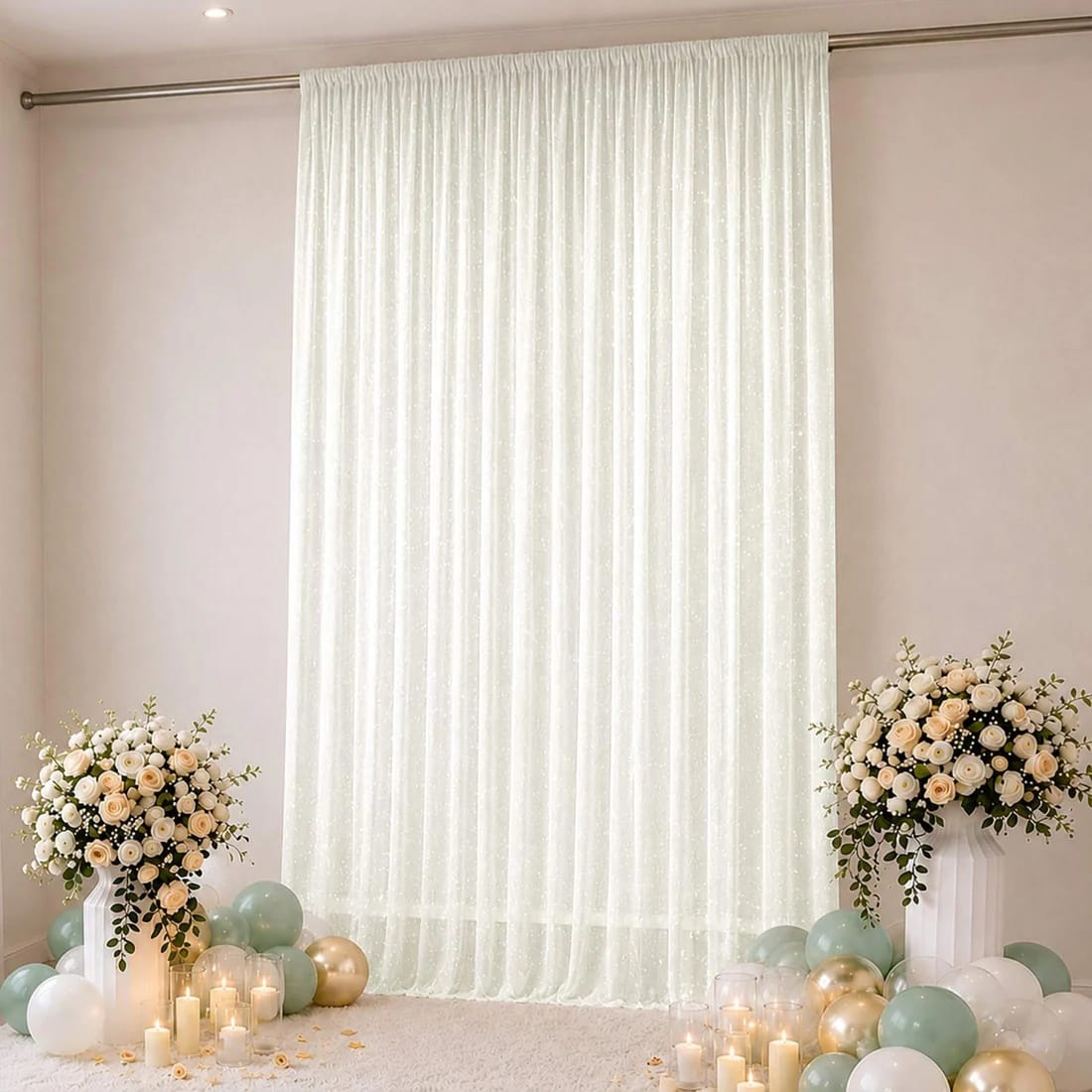 10 x 14 feet Wedding Arch Drape Backdrop Curtain Panel with Rod Pocket