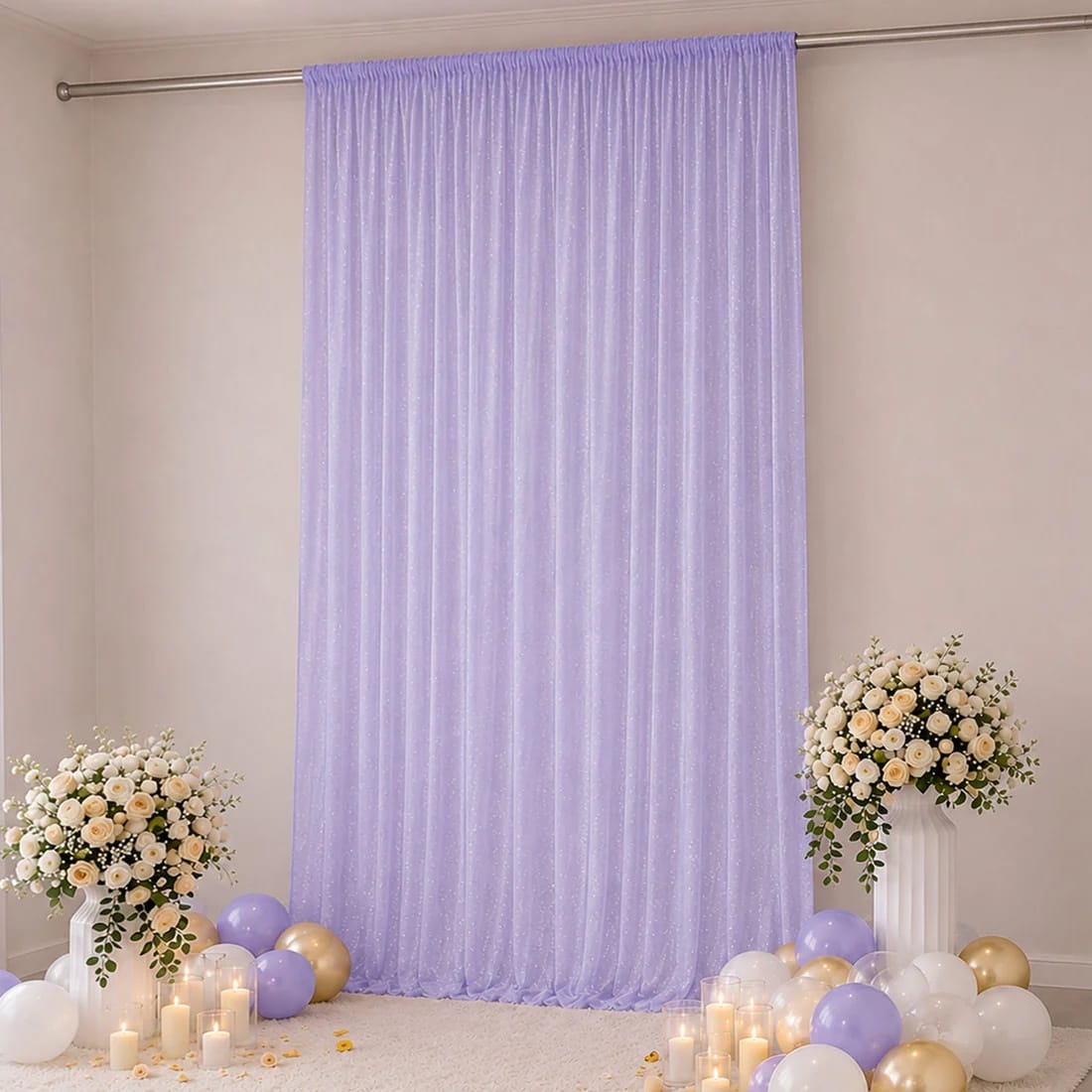 10 x 14 feet Wedding Arch Drape Backdrop Curtain Panel with Rod Pocket