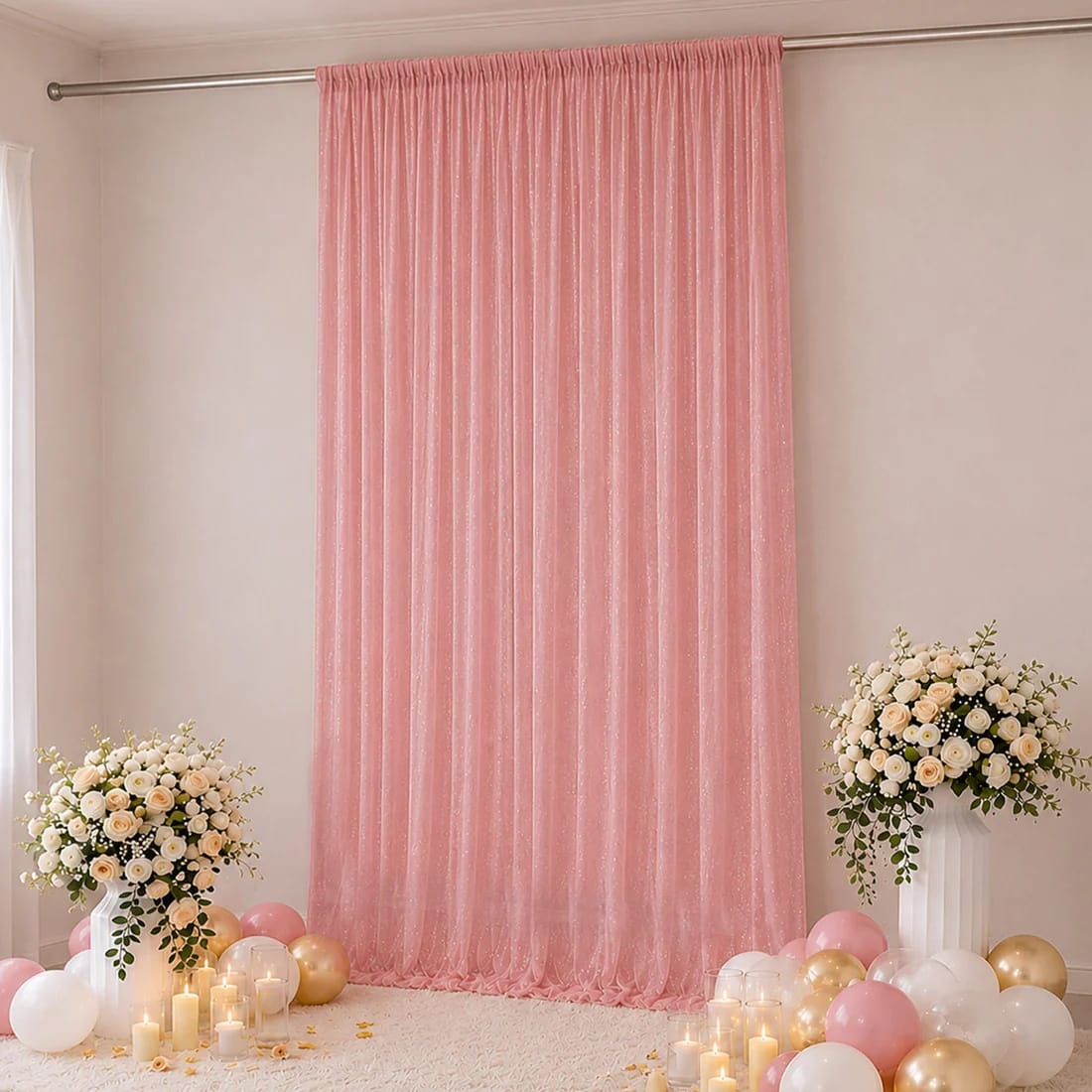 10 x 14 feet Wedding Arch Drape Backdrop Curtain Panel with Rod Pocket