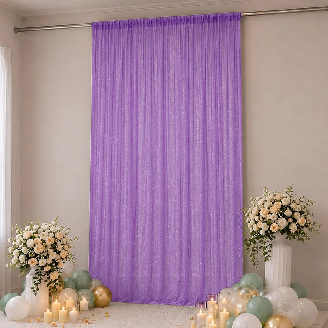 10 x 14 feet Wedding Arch Drape Backdrop Curtain Panel with Rod Pocket
