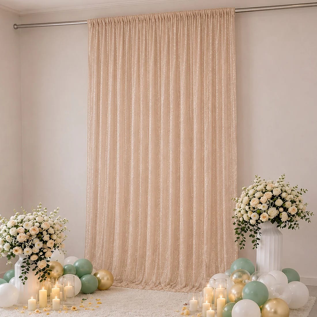 10 x 14 feet Wedding Arch Drape Backdrop Curtain Panel with Rod Pocket