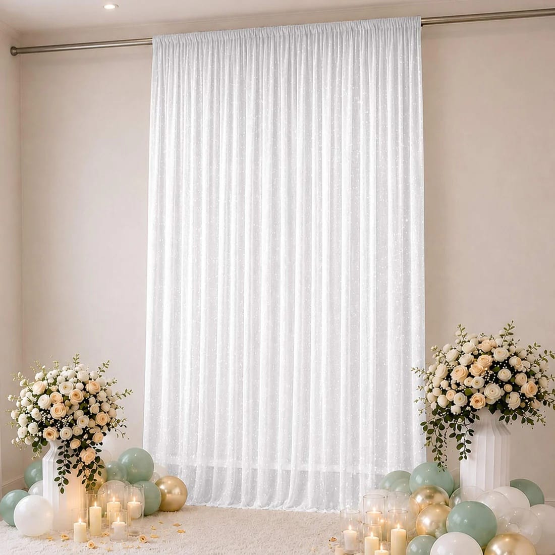 10 x 14 feet Wedding Arch Drape Backdrop Curtain Panel with Rod Pocket