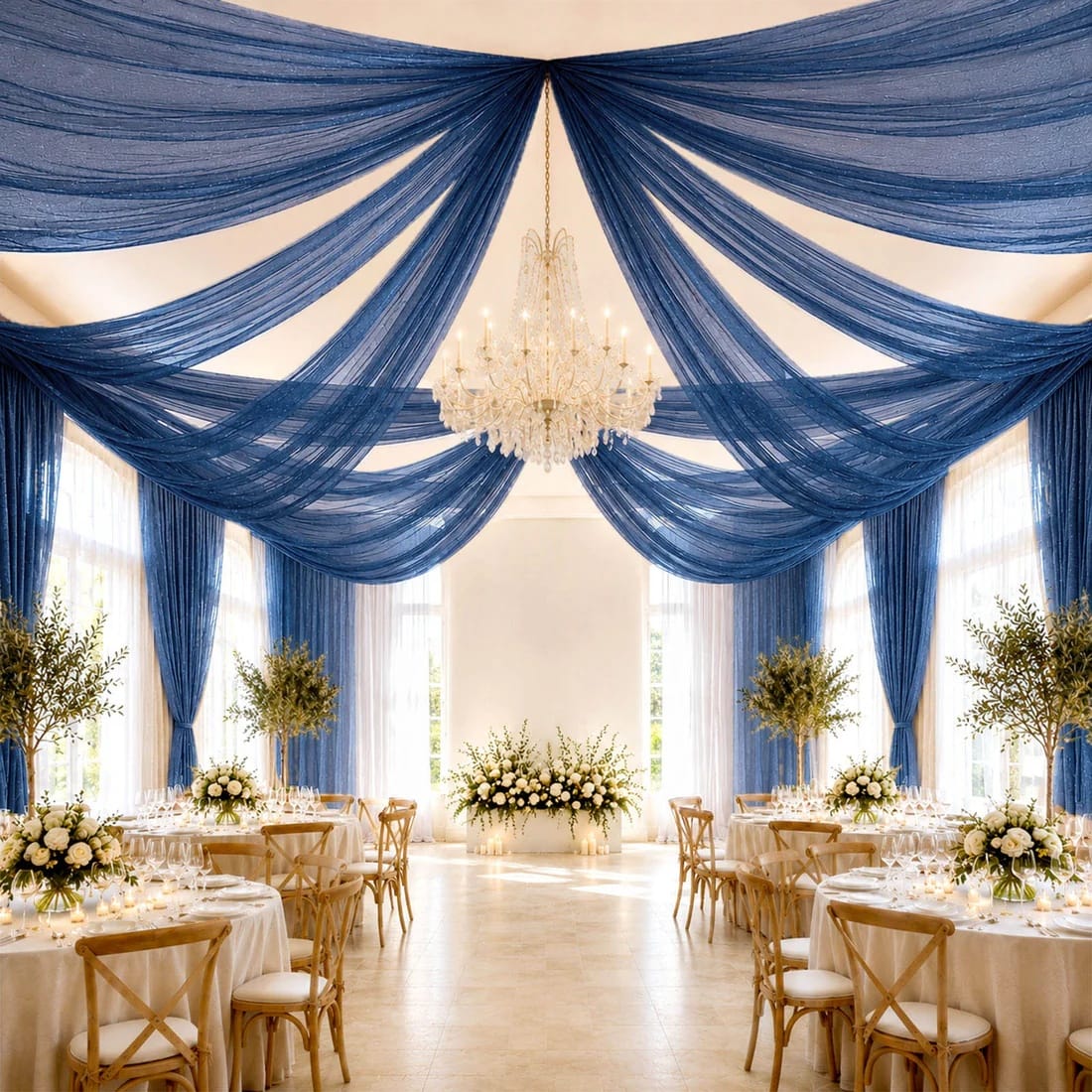 10 x 32 feet Ceiling Drape Extra Long Wedding Backdrop