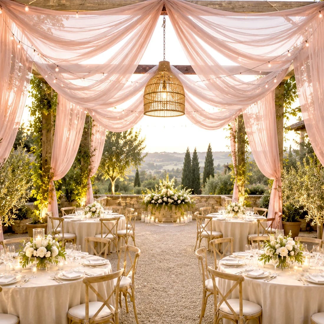 10 x 32 feet Ceiling Drape Extra Long Wedding Backdrop