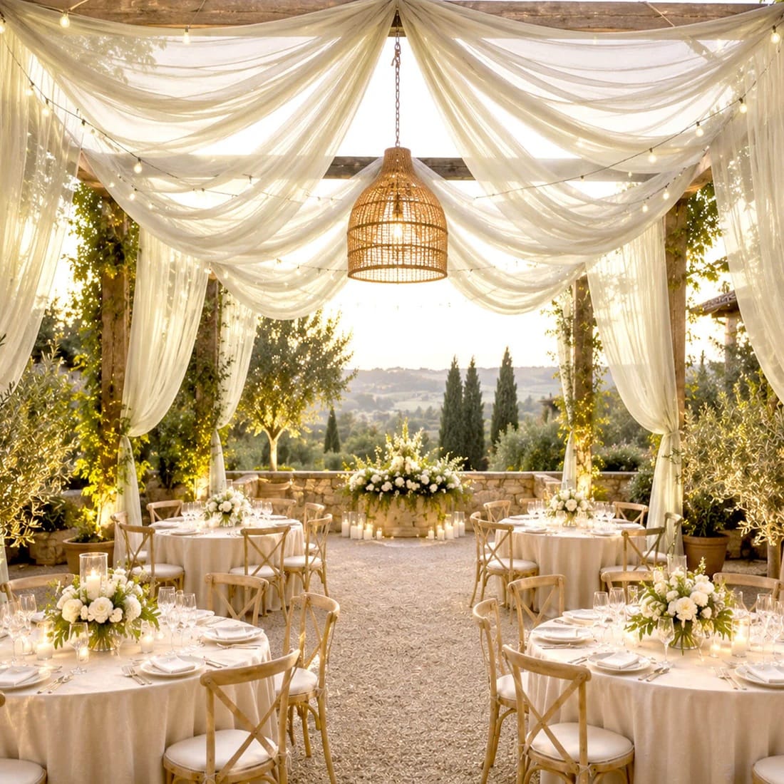 10 x 32 feet Ceiling Drape Extra Long Wedding Backdrop