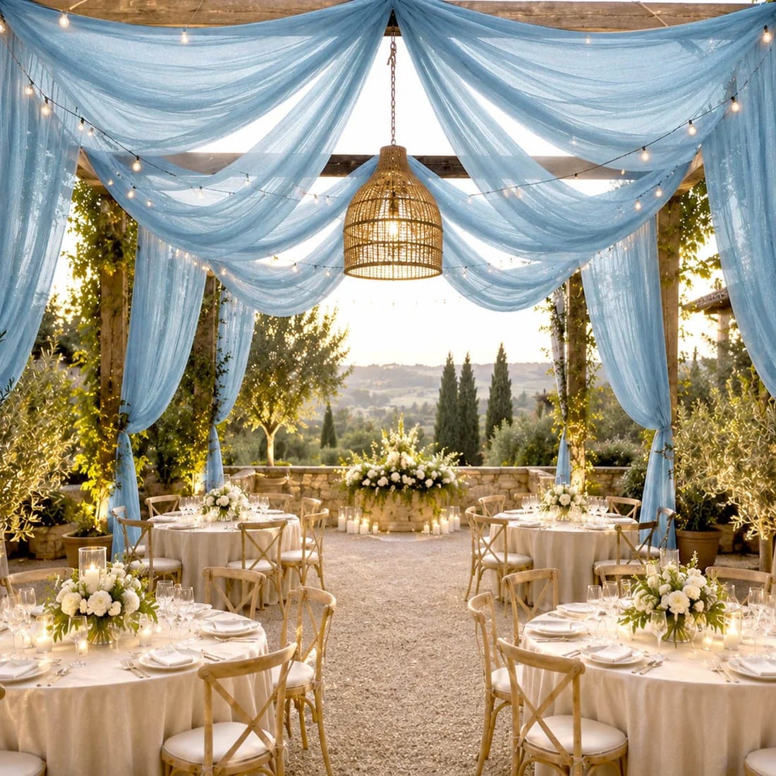 10 x 32 feet Ceiling Drape Extra Long Wedding Backdrop