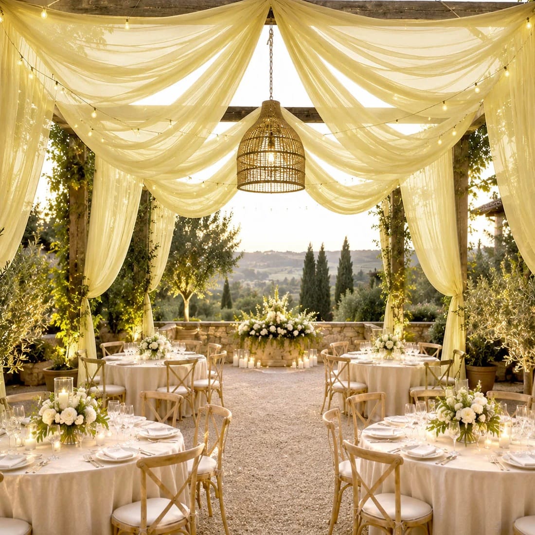 10 x 32 feet Ceiling Drape Extra Long Wedding Backdrop