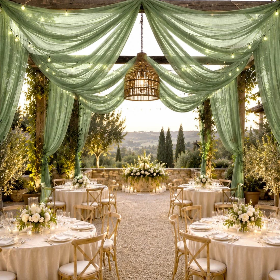 10 x 32 feet Ceiling Drape Extra Long Wedding Backdrop
