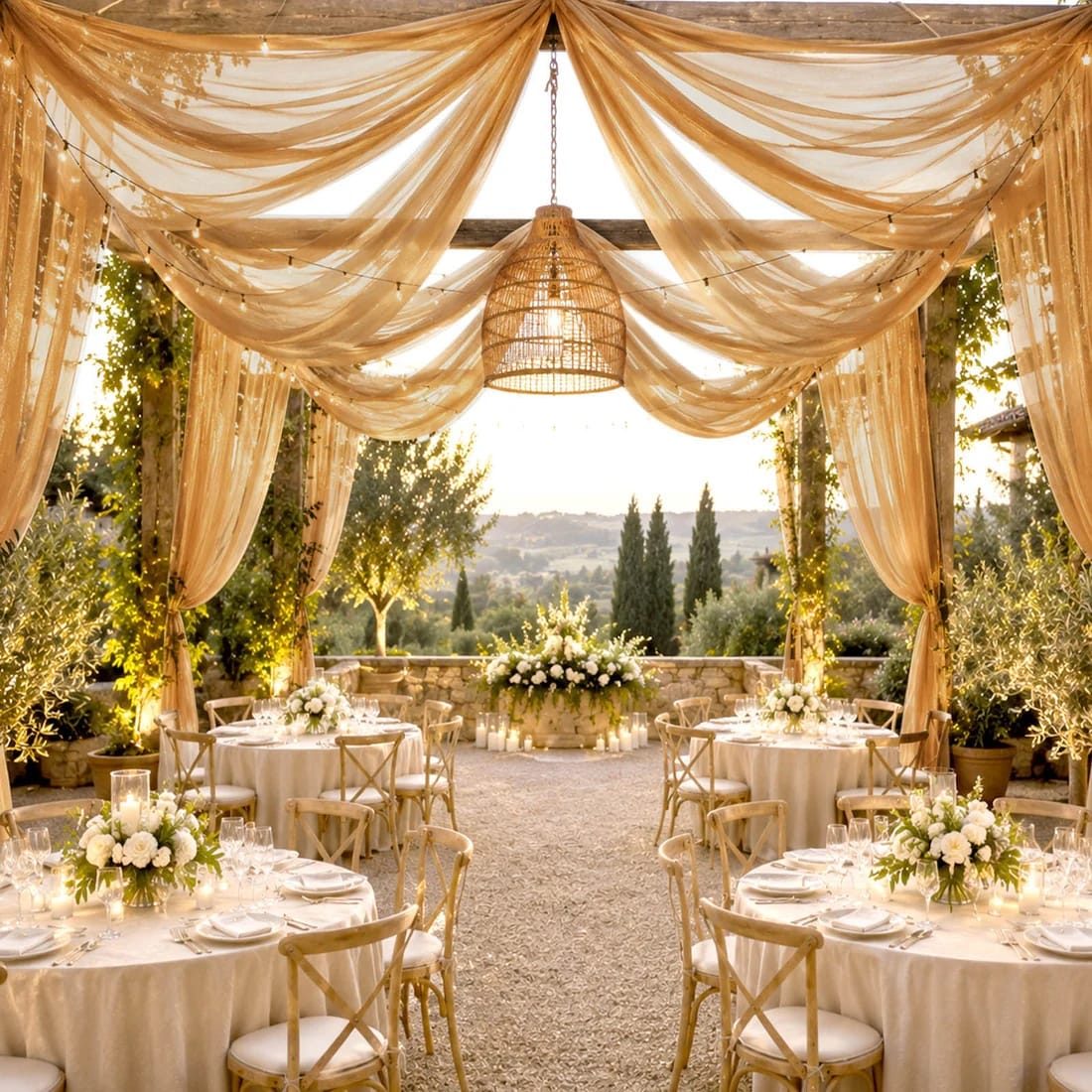 10 x 32 feet Ceiling Drape Extra Long Wedding Backdrop
