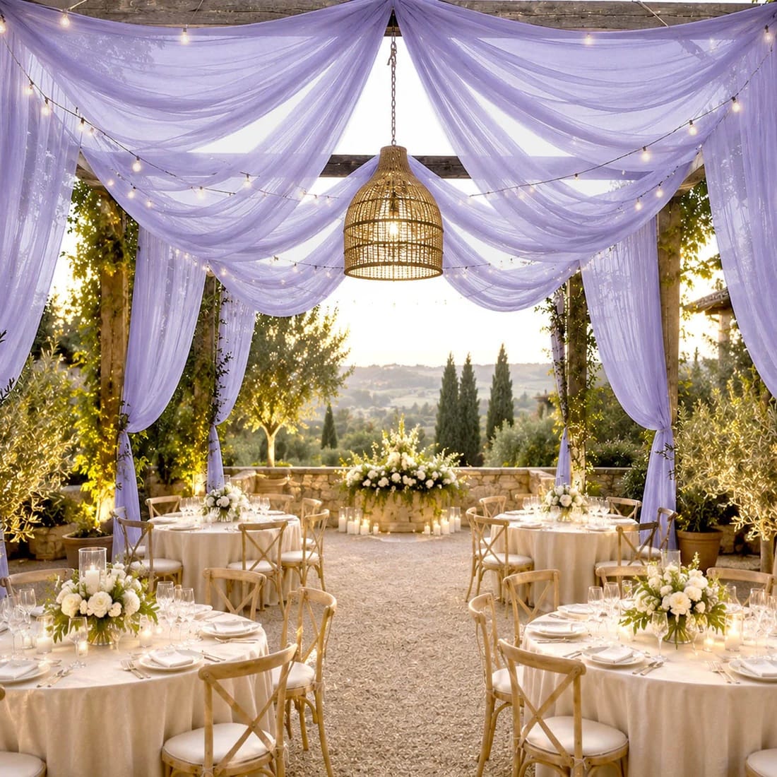 10 x 32 feet Ceiling Drape Extra Long Wedding Backdrop