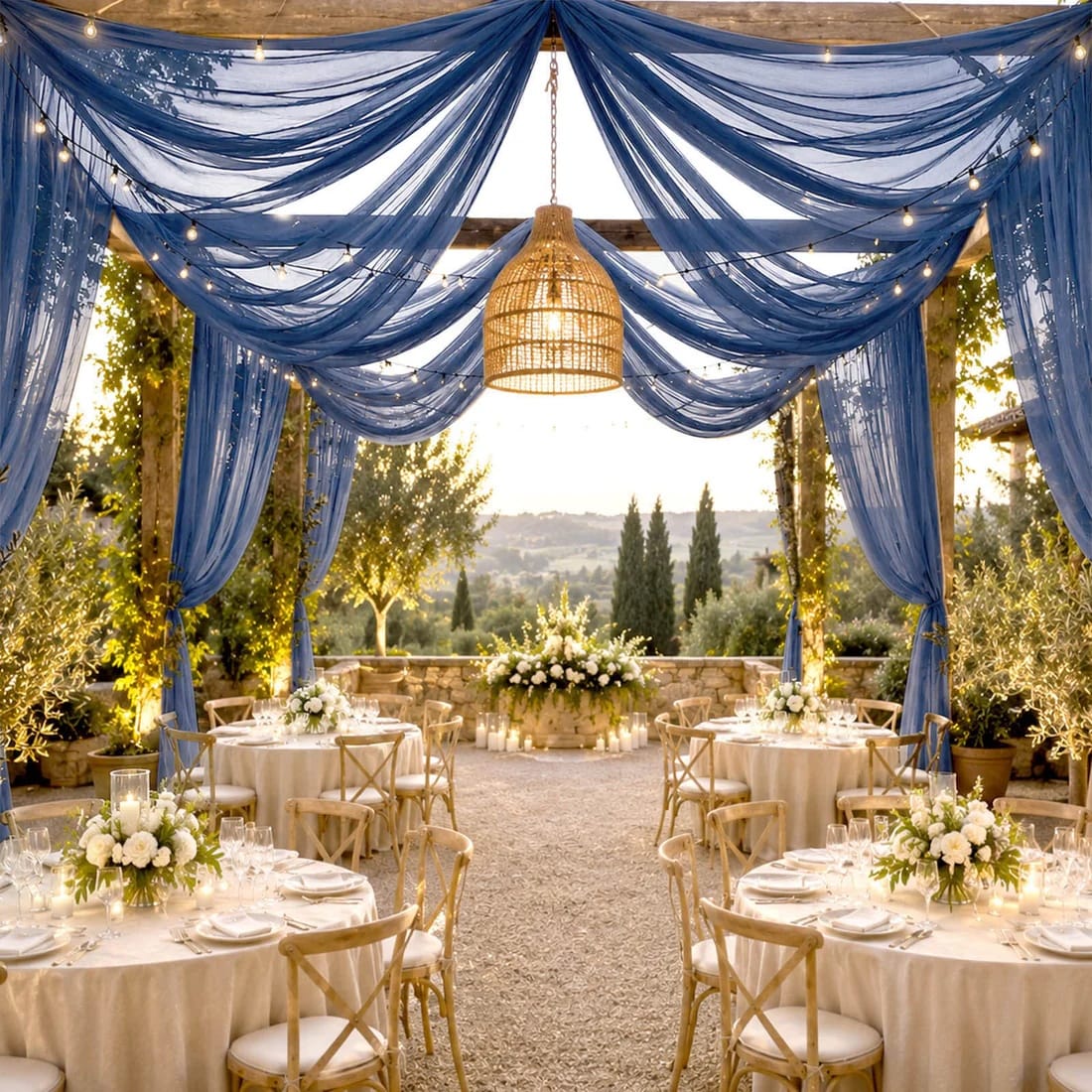 10 x 32 feet Ceiling Drape Extra Long Wedding Backdrop
