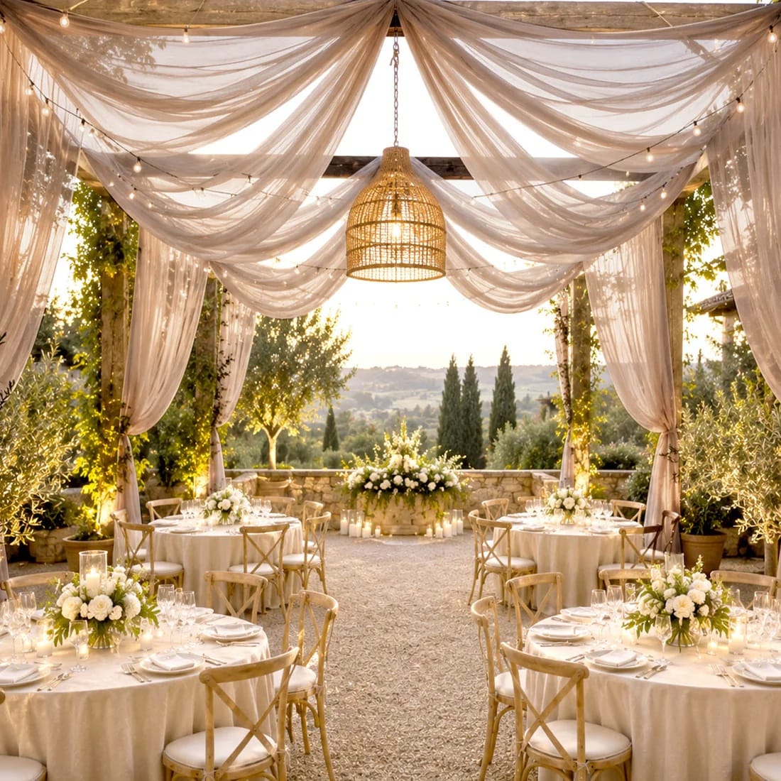 10 x 32 feet Ceiling Drape Extra Long Wedding Backdrop
