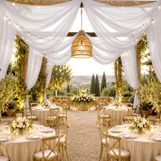 10 x 32 feet Ceiling Drape Extra Long Wedding Backdrop