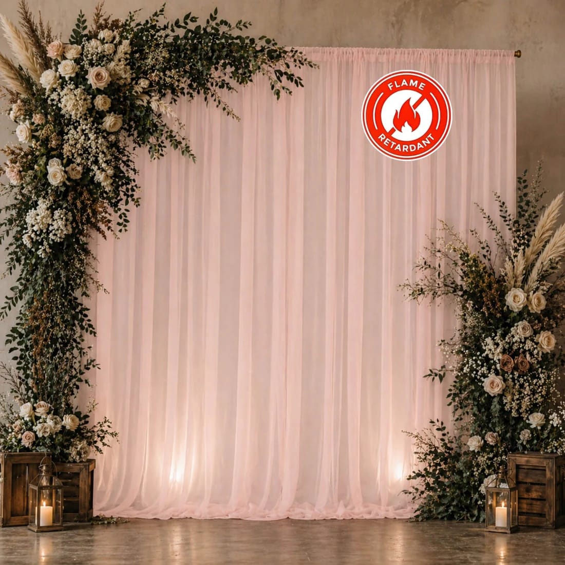 10x10 feet Chiffon Sheer Curtain Panel Backdrop Drape