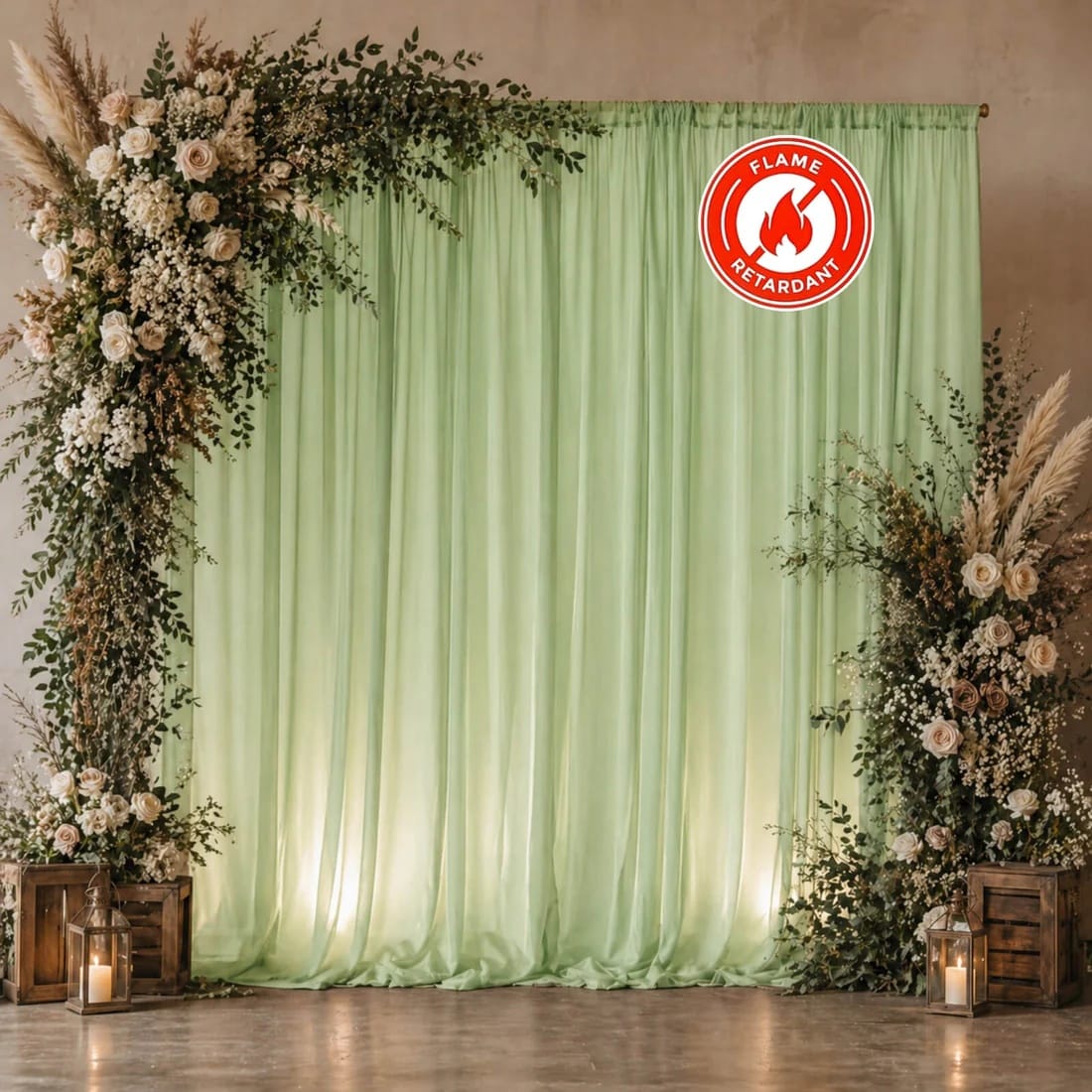 10x10 feet Chiffon Sheer Curtain Panel Backdrop Drape