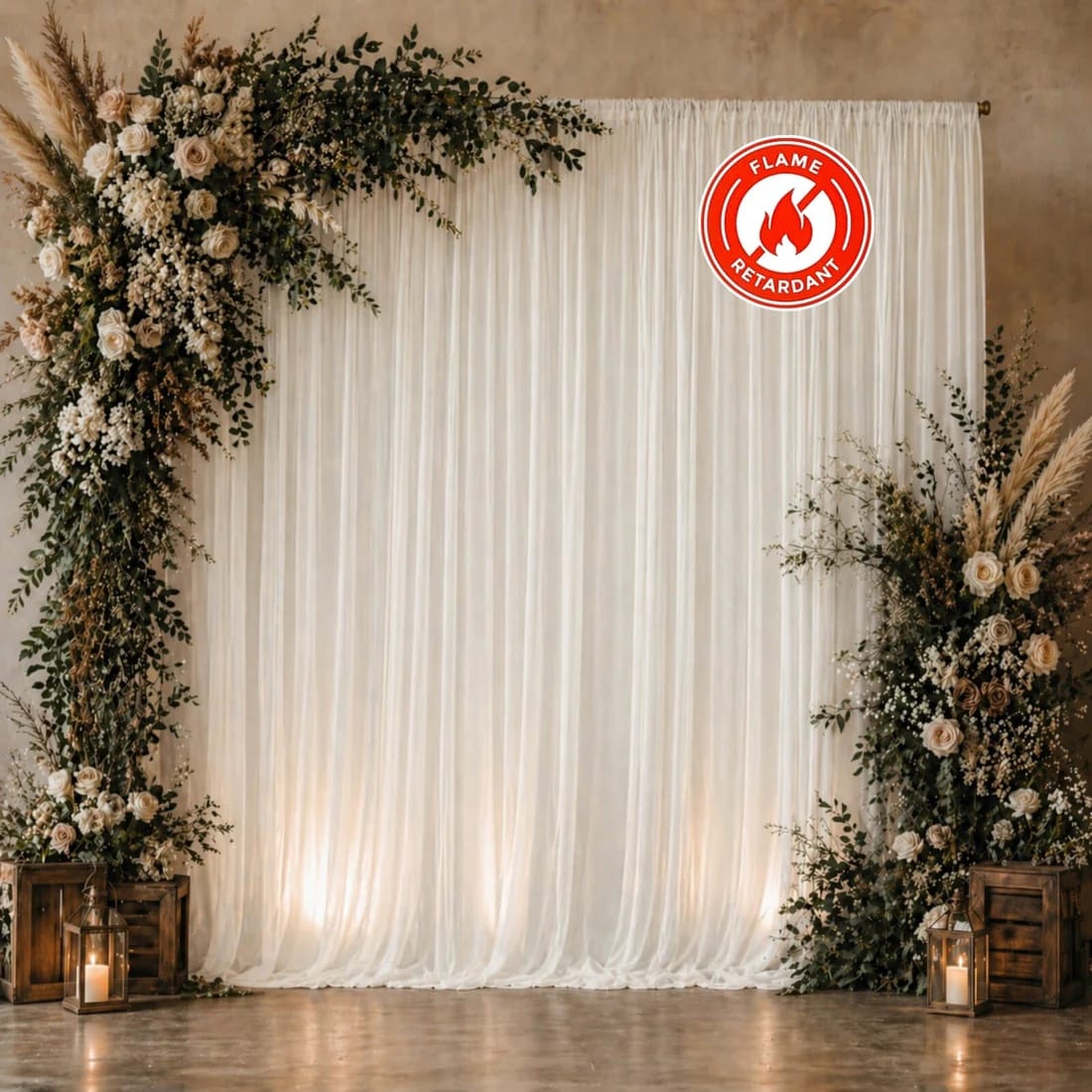 10x10 feet Chiffon Sheer Curtain Panel Backdrop Drape