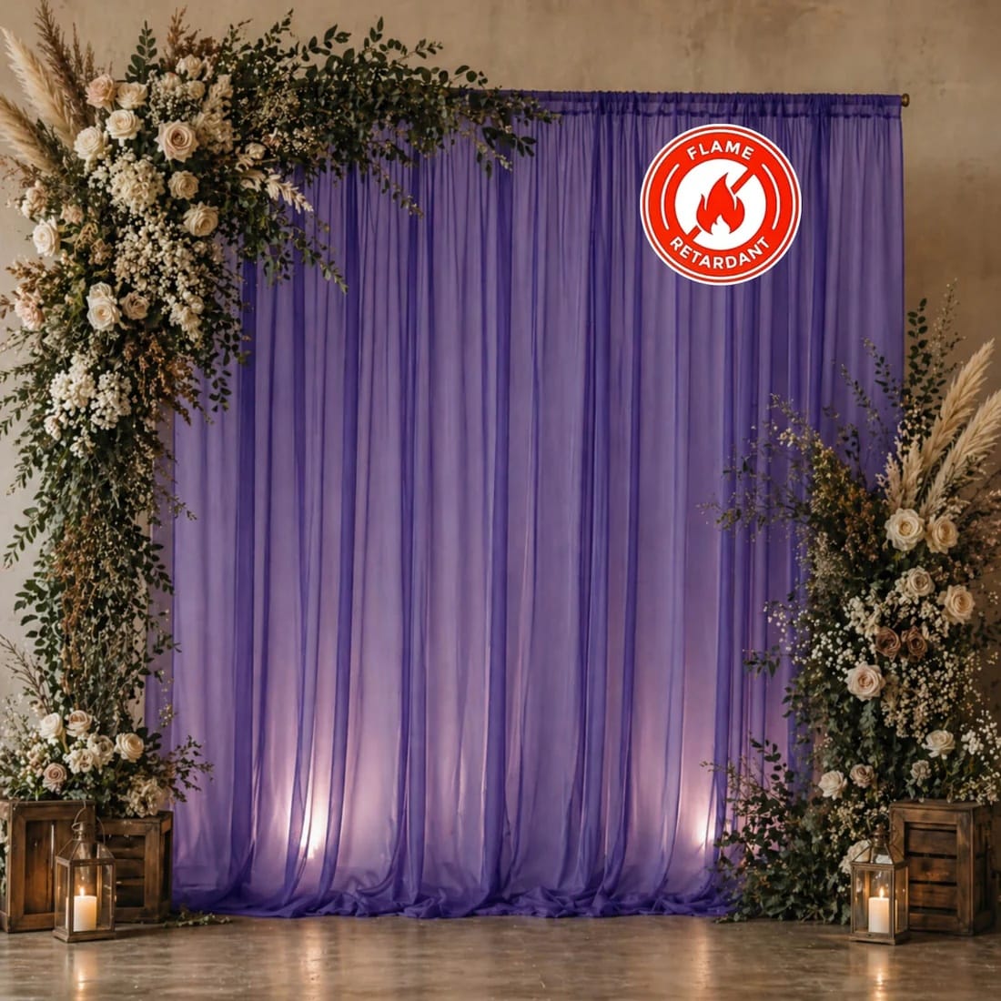 10x10 feet Chiffon Sheer Curtain Panel Backdrop Drape