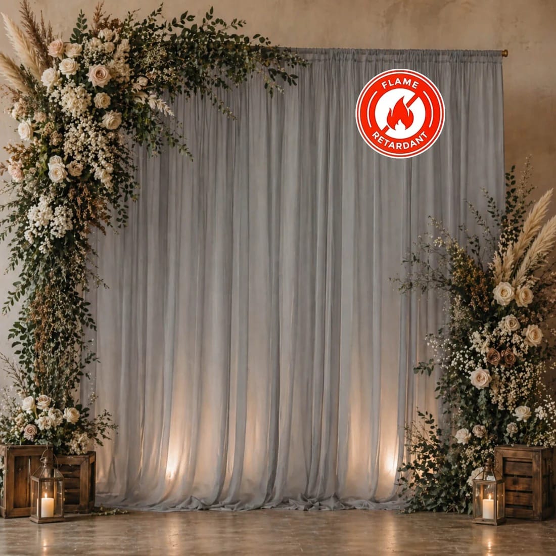 10x10 feet Chiffon Sheer Curtain Panel Backdrop Drape