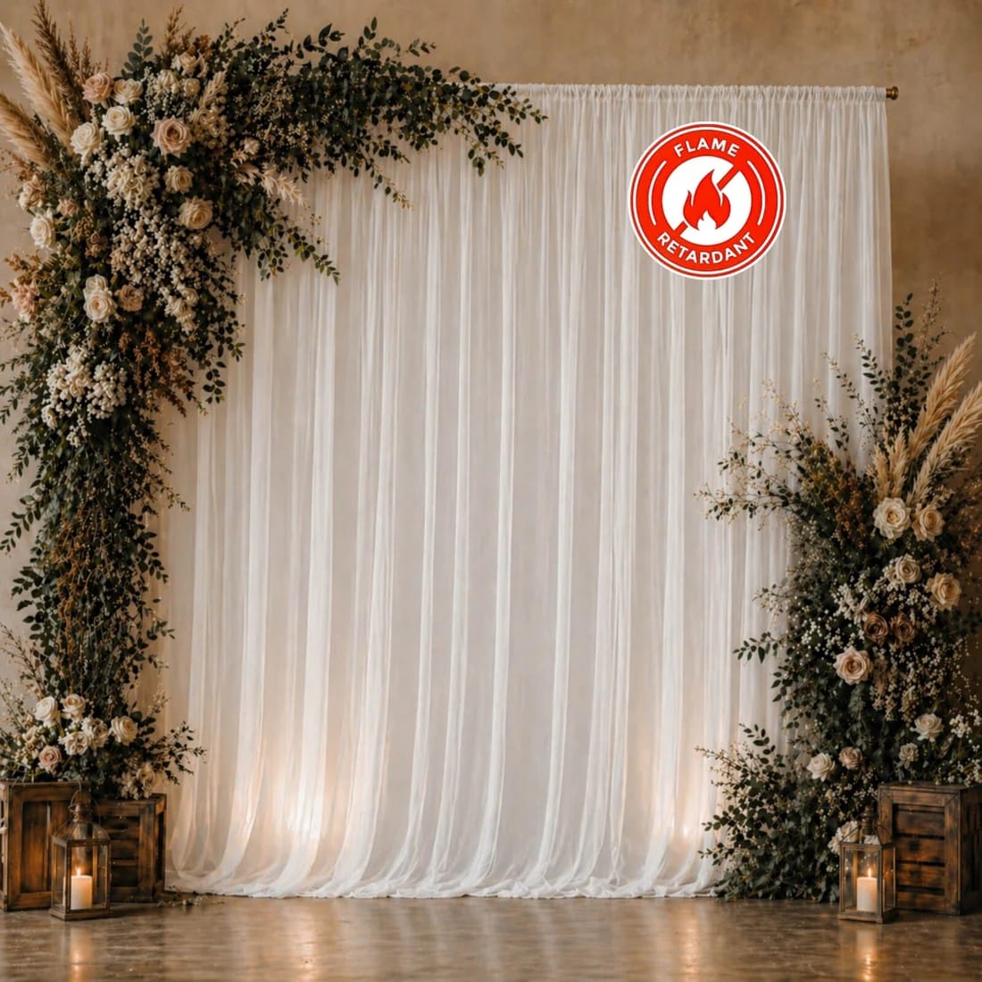 10x10 feet Chiffon Sheer Curtain Panel Backdrop Drape