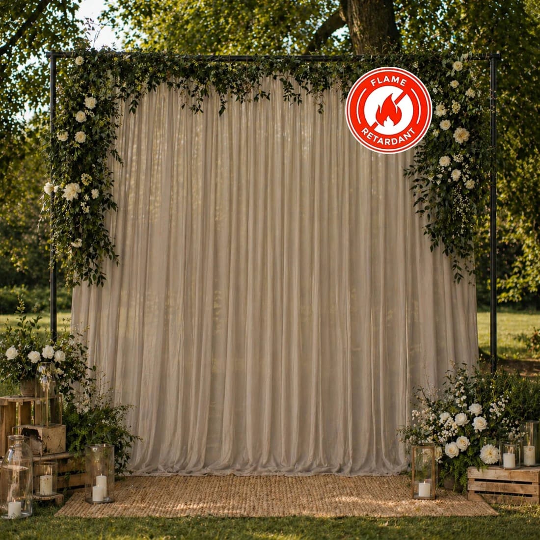 10x10 feet Chiffon Sheer Curtain Panel Backdrop Drape
