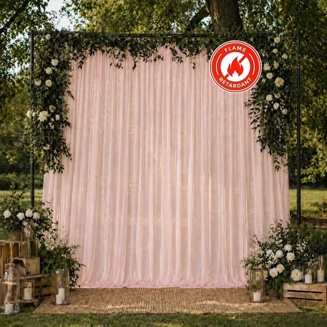 10x10 feet Chiffon Sheer Curtain Panel Backdrop Drape