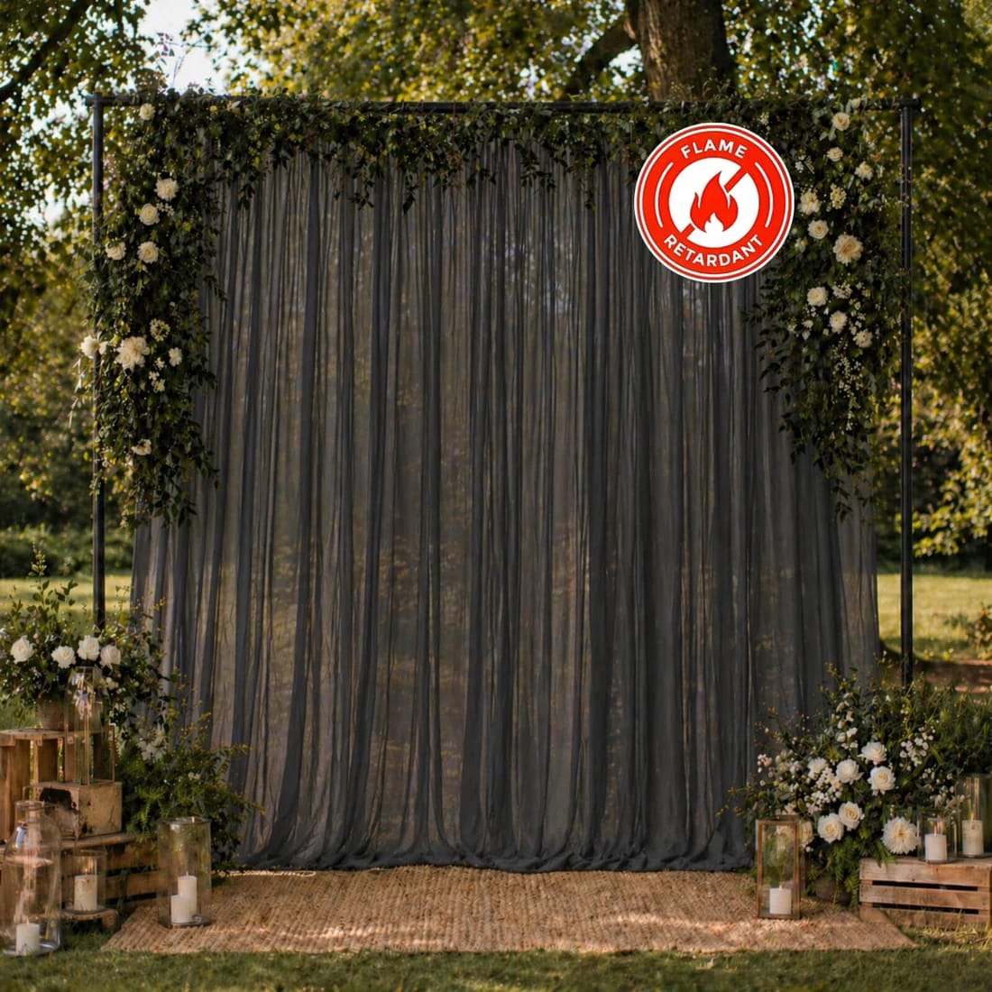 10x10 feet Chiffon Sheer Curtain Panel Backdrop Drape