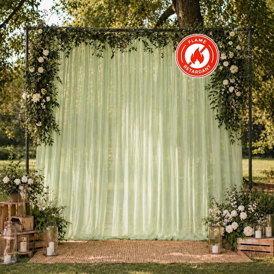 10x10 feet Chiffon Sheer Curtain Panel Backdrop Drape