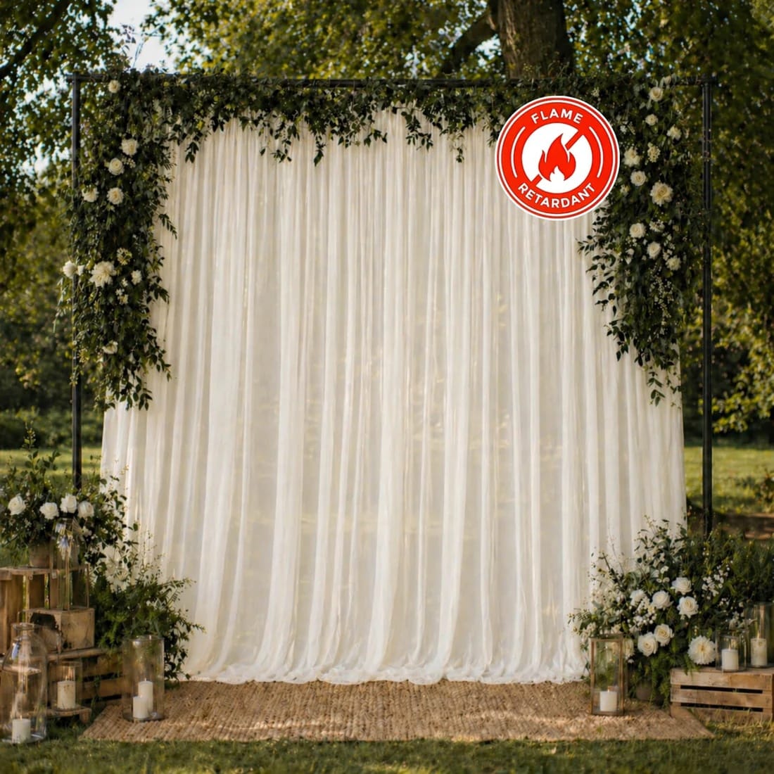 10x10 feet Chiffon Sheer Curtain Panel Backdrop Drape