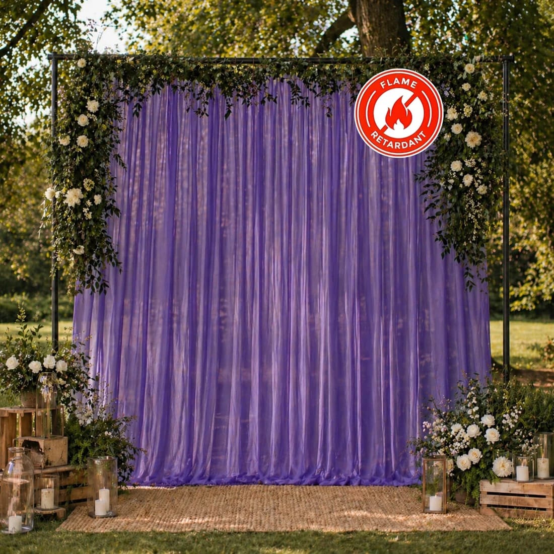 10x10 feet Chiffon Sheer Curtain Panel Backdrop Drape