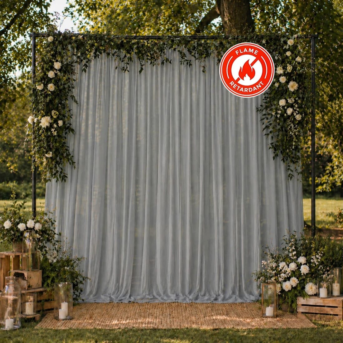 10x10 feet Chiffon Sheer Curtain Panel Backdrop Drape
