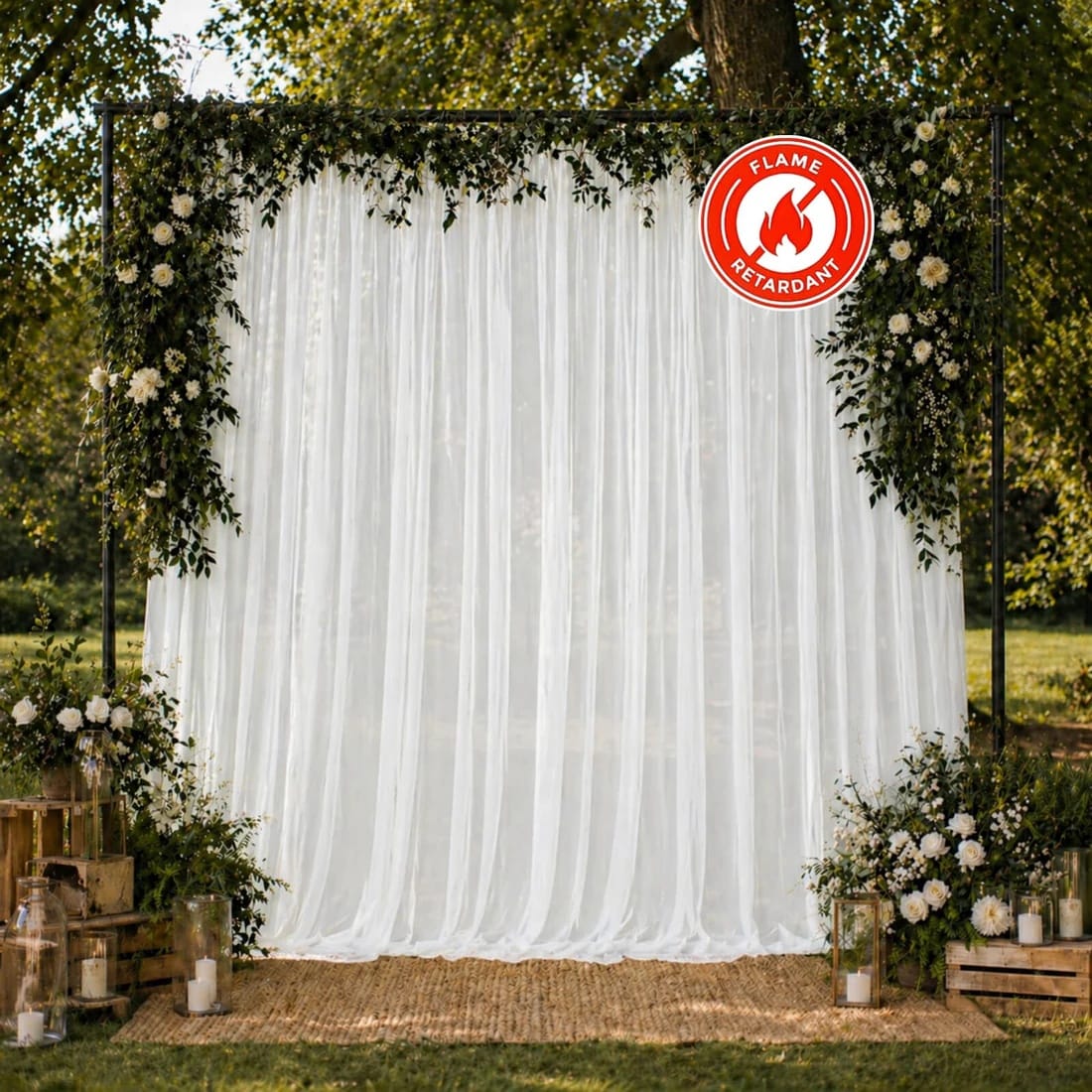 10x10 feet Chiffon Sheer Curtain Panel Backdrop Drape