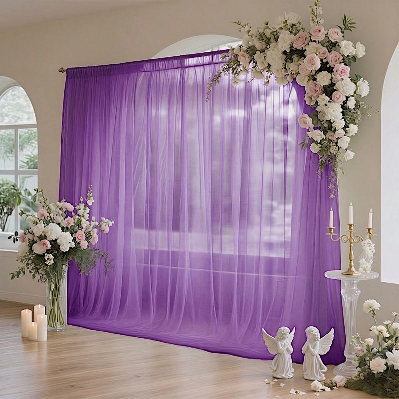 10x10 feet Sheer Curtain Backdrop Wedding Drapery Panel